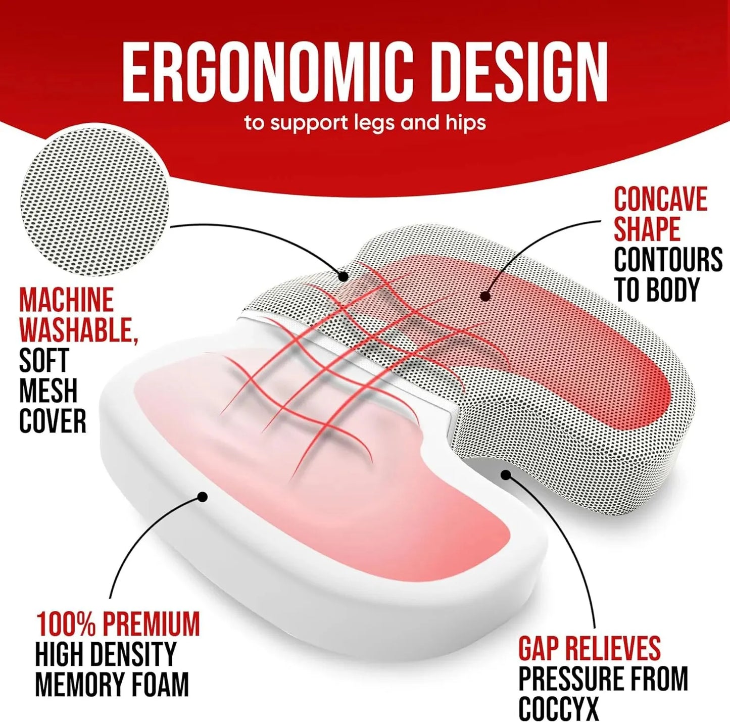 Ergonomic Memory Cotton Cushion