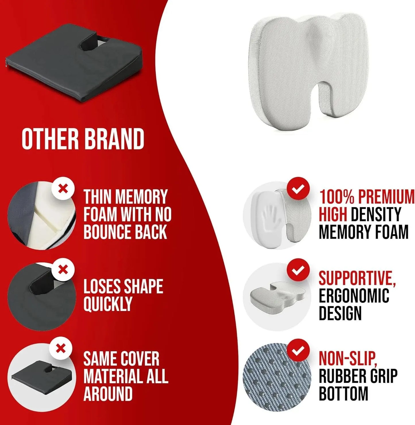 Ergonomic Memory Cotton Cushion